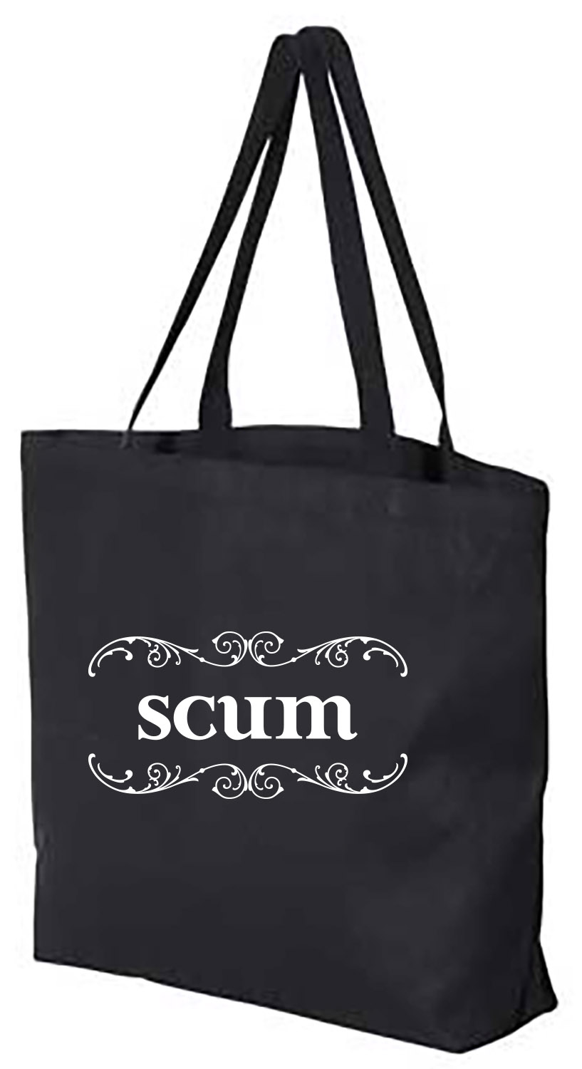 Scum Bag Tote Bag Black 14.75 x 19.5 x 5